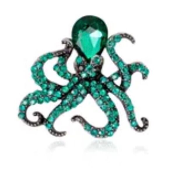 🐙 Betsy Johnson sparkling octopus brooch 🐙 - Picture 4 of 6
